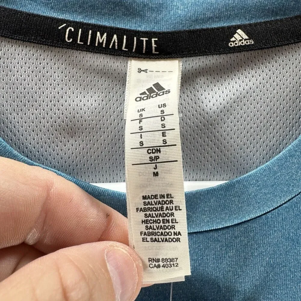 Adidas Shirt Mens Small Blue Climalite Tech Tee New With Tags Short Sleeve Adult