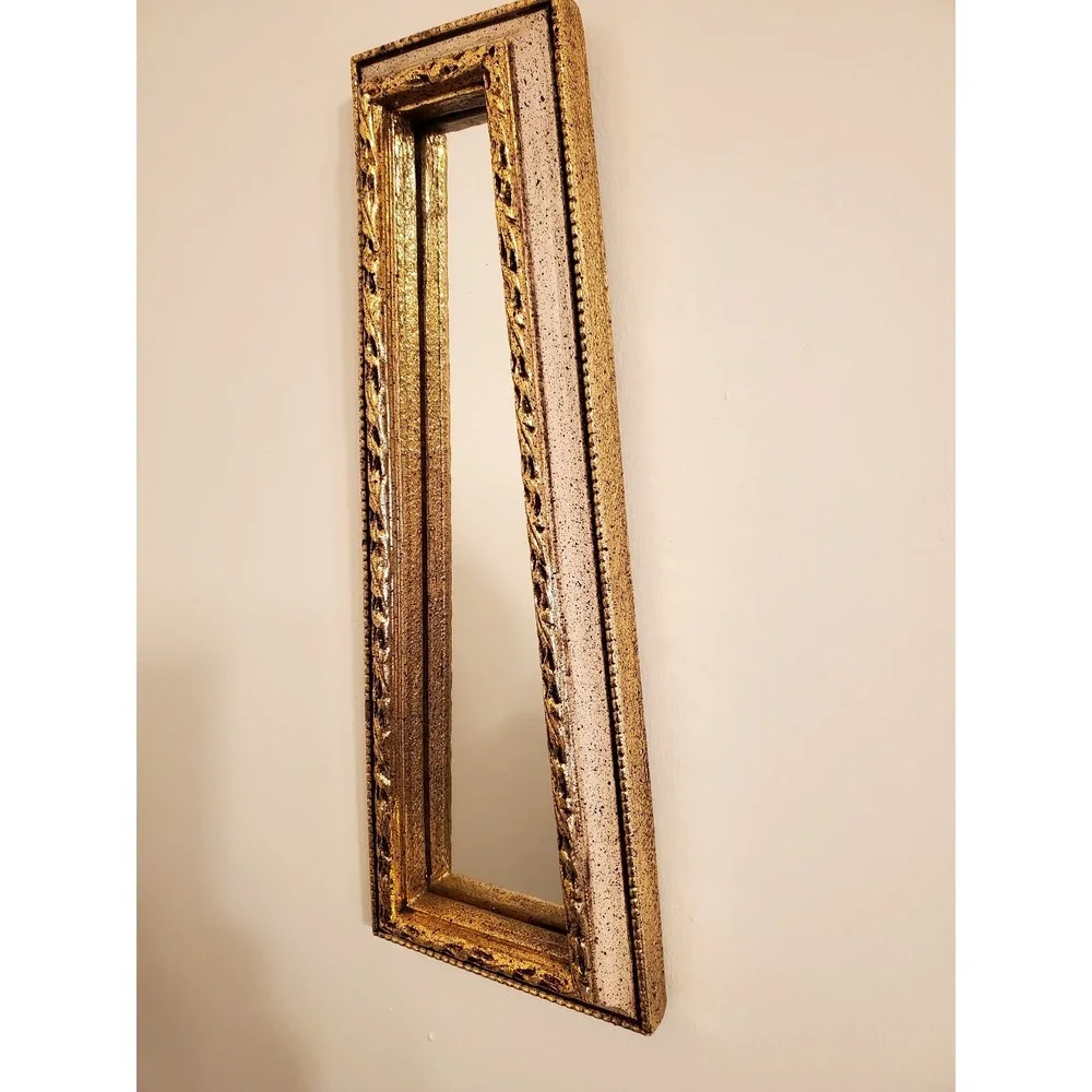 Vintage E.A. Riba Co. Gold Keyhole Mirror - Mid-Century Brooklyn NY Accent