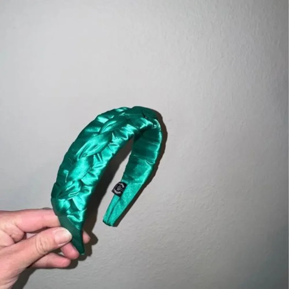Green Braided Satin Headband
