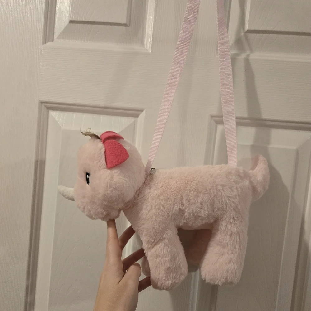 Cute Pink Dinosaur Plush Purse