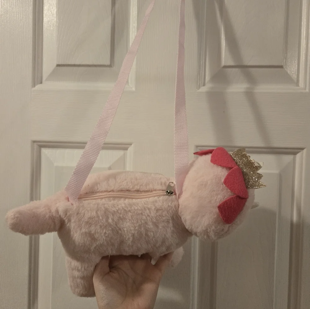 Cute Pink Dinosaur Plush Purse