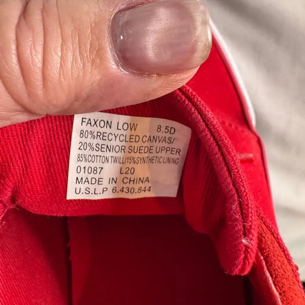 Polo Ralph Lauren Faxon Low Red Canvas Sneakers Men’s 8.5D Lace Up Casual