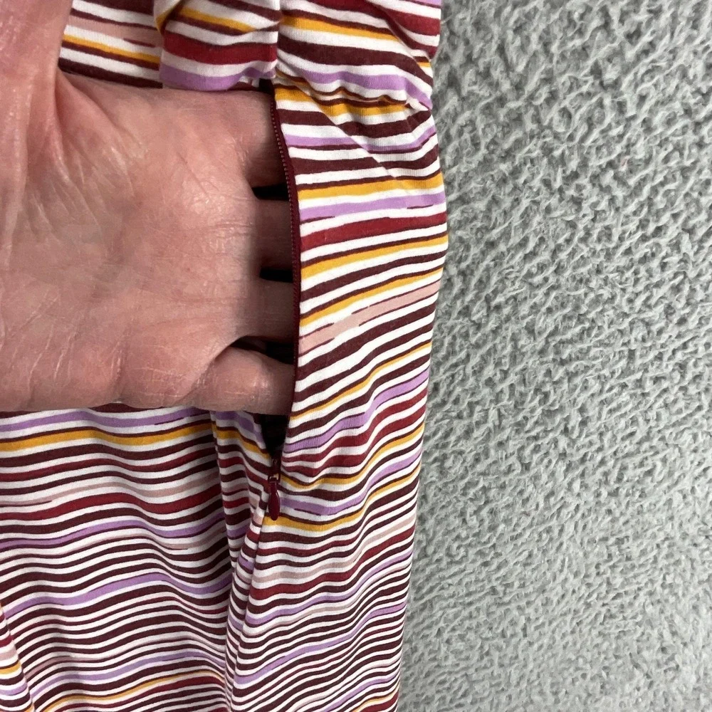 Title Nine Tank Dress Womens M Multicolor‎ Striped V Neck Strappy Jersey Pockets