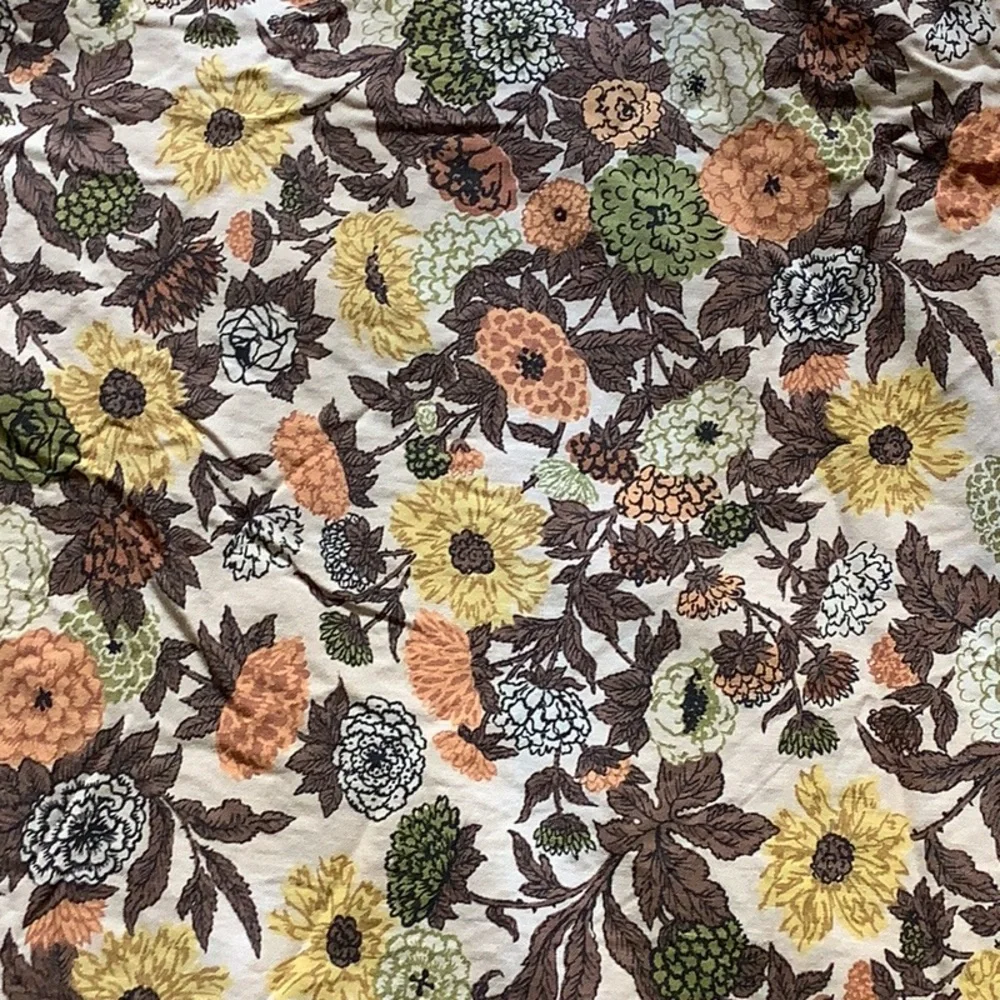 Vintage 60’s 70’s Cream Brown Orange Yellow Green Drapes Curtains 10 Pieces