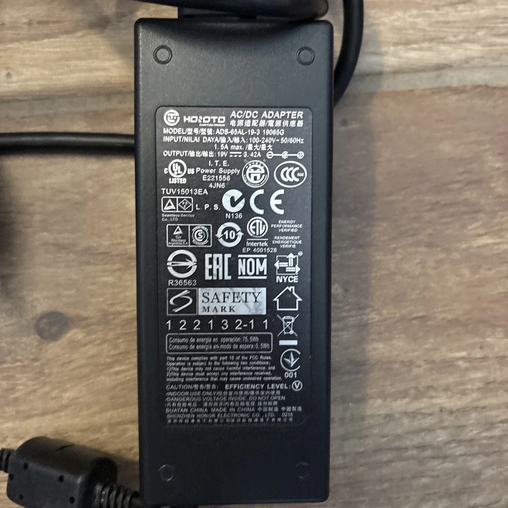 Genuine Hoioto ADS-65AL-19-3 19065G 19V 3.42A 65W AC Adapter for MSI, ViewSonic