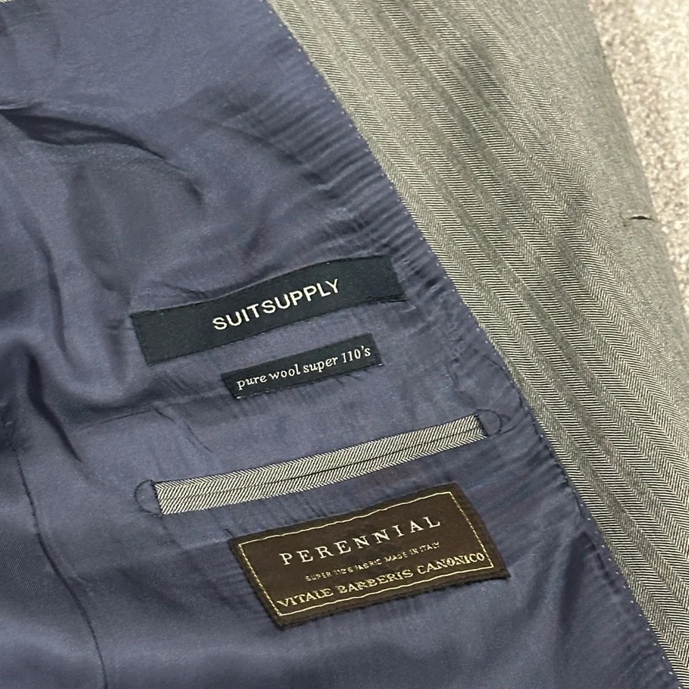 SuitSupply Gray Napoli Blazer Pure Wool Super 110’s