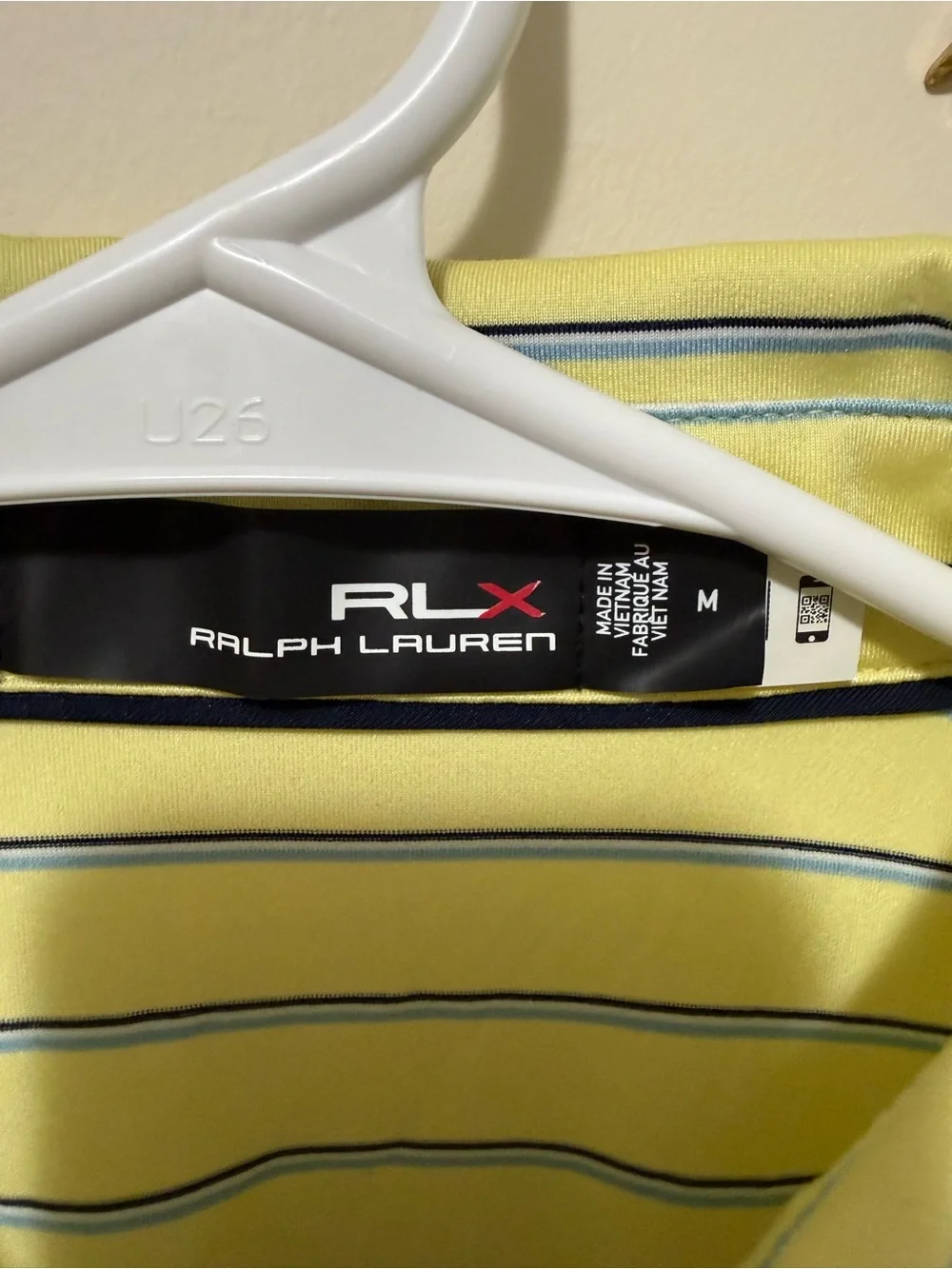 Ralph Lauren Yellow Striped Polo with US Open Pinehurst Embroidered Logo