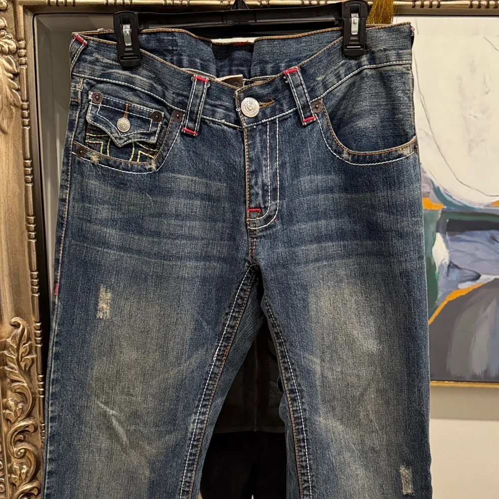 True Religion Men's Bootcut Jeans in Faded Blue