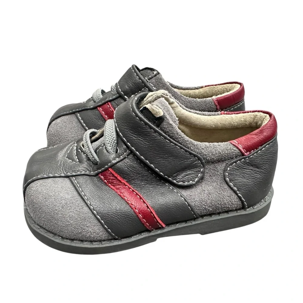 See Kai Run Emilio Shoes Gray Red Velcro Size 4‎