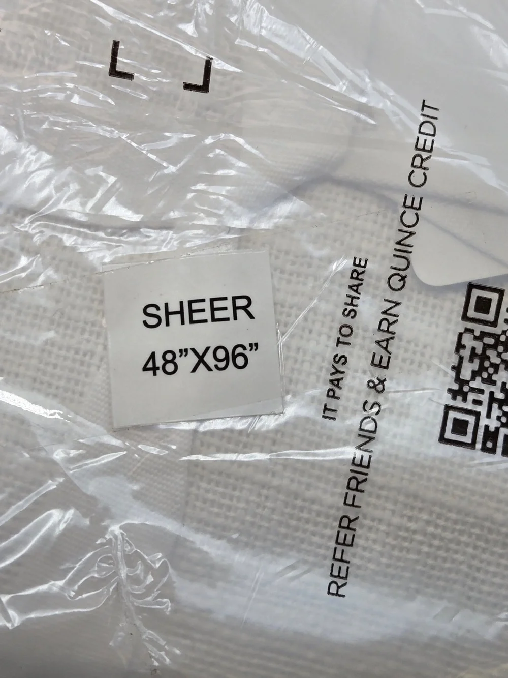 NWT QUINCE Set Of 2 48x96 Cotton Sheer Curtains White 9078