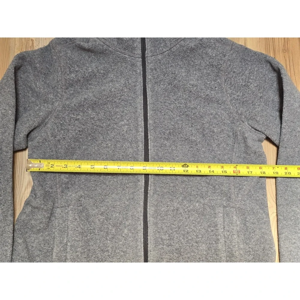 REI Co-op Womens Large Gray Full Zip Fleece Jacket Mock Neck Outdoor Hiking L