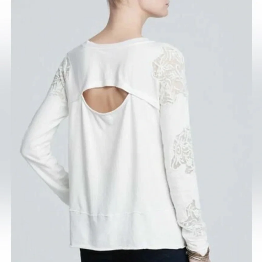 FREE PEOPLE Grandpa Jersey Outer Sunset Top in Ivory Lace women - S