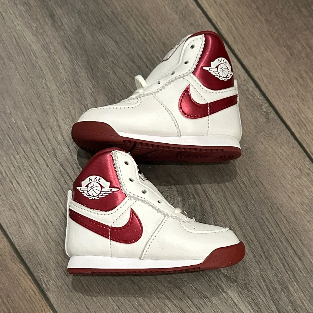 Nike Baby Jordan ‘85 White and Red Sneakers