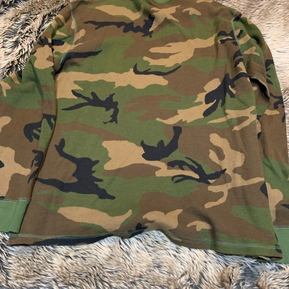 Polo RALPH LAUREN Men's Shirt Waffle Weave Long Sleeve Thermal Camo Size M/L