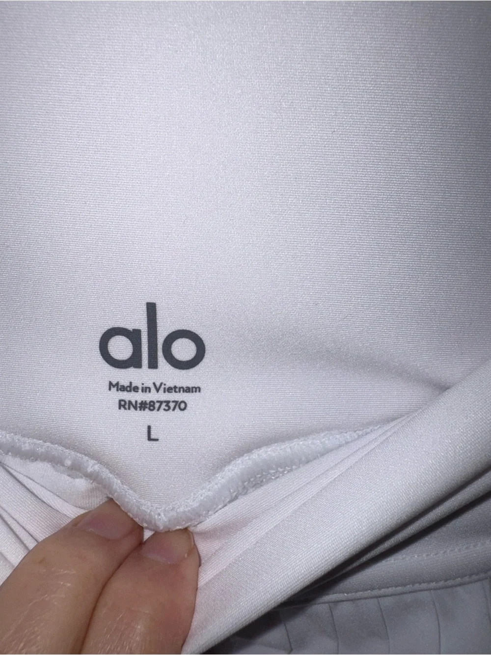 ALO Yoga Grand Slam White Pleated Skirt with Branded Tag