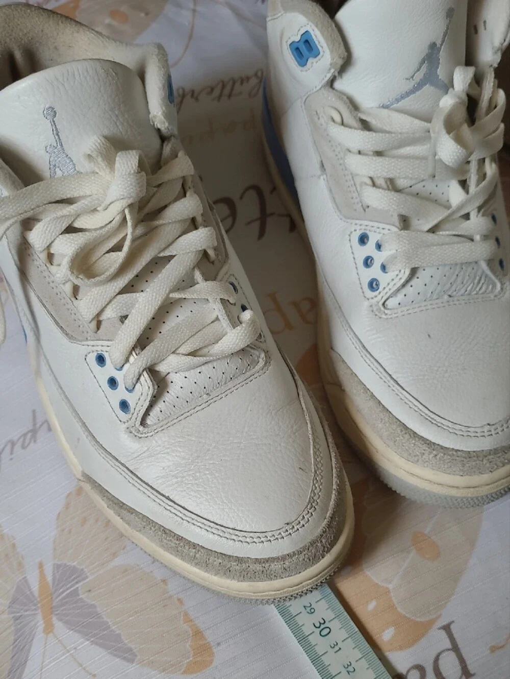 Jordan Men's White & Light Blue Low-Top Sneakers