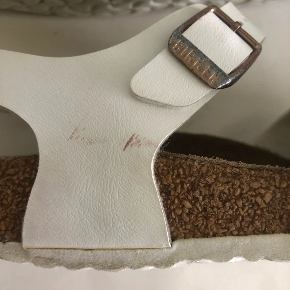 Birkenstock Girls Rio Birko-Flor  White Sandals Size 3-3.5/34