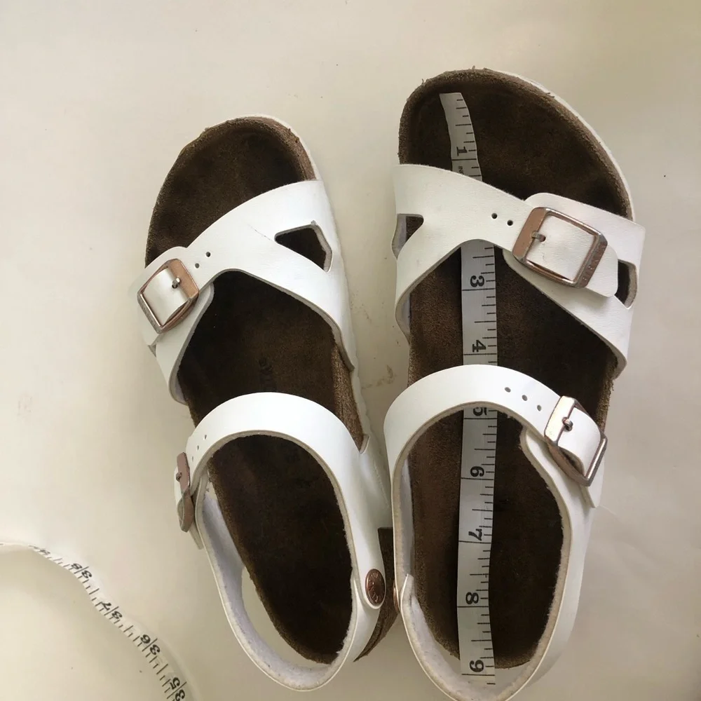 Birkenstock Girls Rio Birko-Flor  White Sandals Size 3-3.5/34