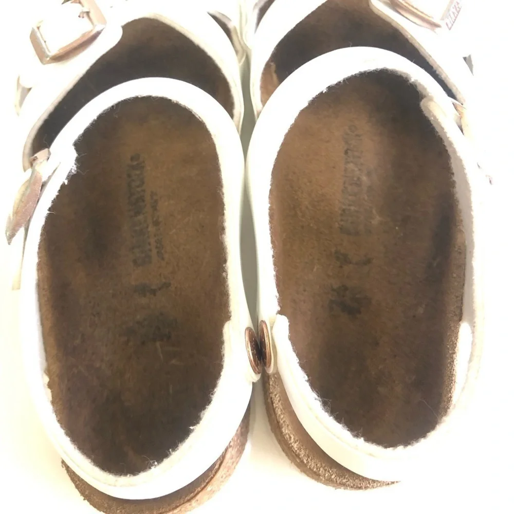 Birkenstock Girls Rio Birko-Flor  White Sandals Size 3-3.5/34
