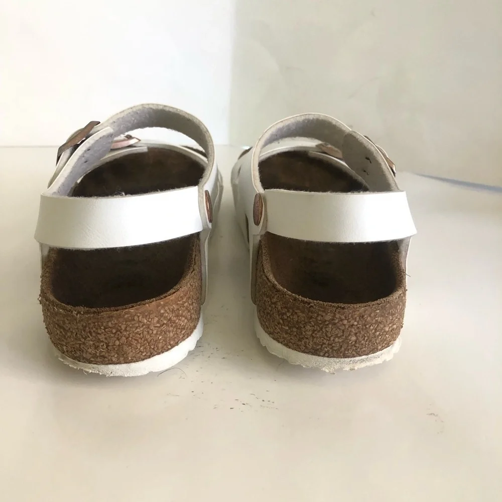 Birkenstock Girls Rio Birko-Flor  White Sandals Size 3-3.5/34