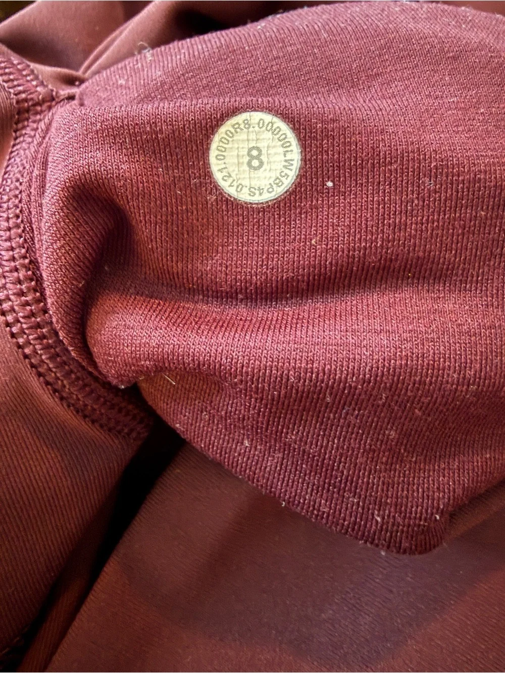 Lululemon Sz 8 High-Rise Wine Lux Soft Leggings Key Pocket 27” Long | EUC