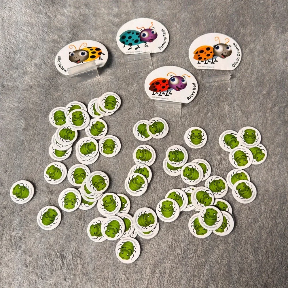 The Ladybug Game by Zobmondo 2004 Replacement Pcs 4 Movers w/Stands &‎ 61 Tokens