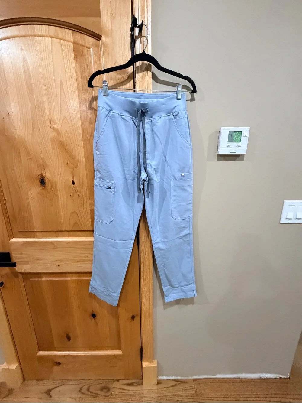Figs high waist yola scrub pants- dusty blue classic Size