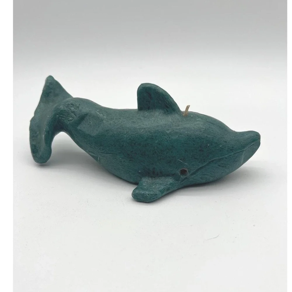 Vintage 90s Dolphin Wax Candle Nautical Whimsy Retro Ocean Marine Decor