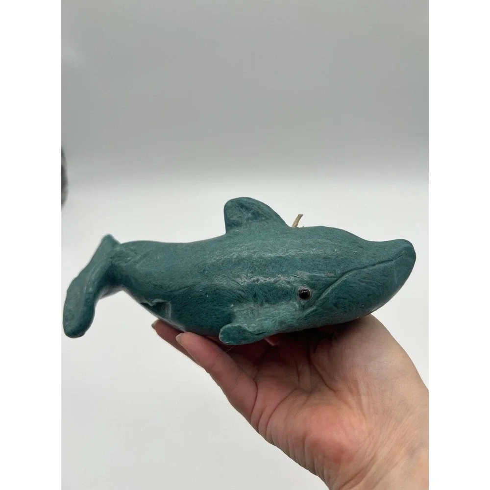 Vintage 90s Dolphin Wax Candle Nautical Whimsy Retro Ocean Marine Decor