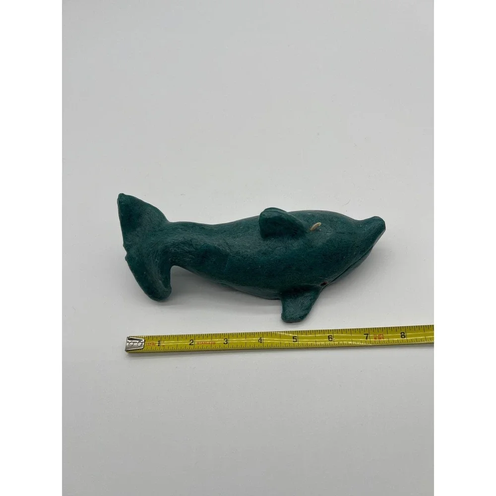 Vintage 90s Dolphin Wax Candle Nautical Whimsy Retro Ocean Marine Decor