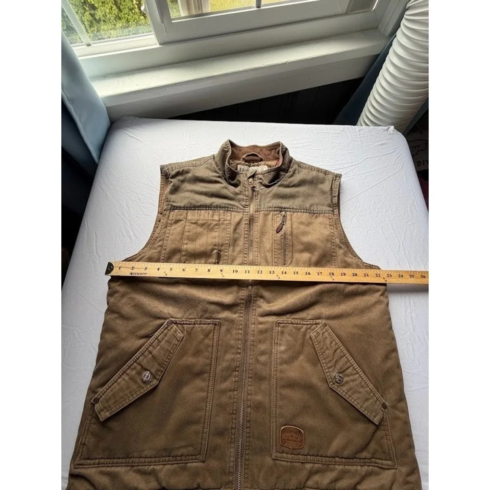 Men's Full Zip-up Canvas / Quilted Cotton Vest by Legendary Outfitters - Size LG