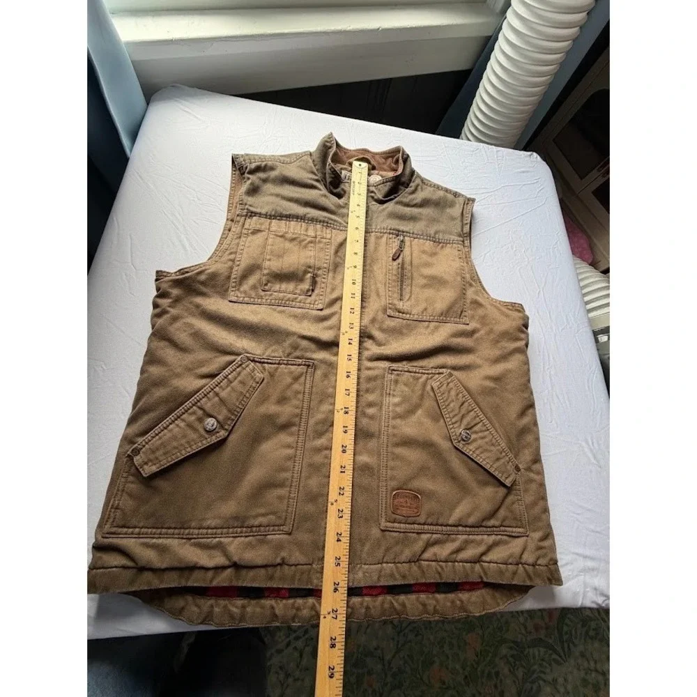 Men's Full Zip-up Canvas / Quilted Cotton Vest by Legendary Outfitters - Size LG