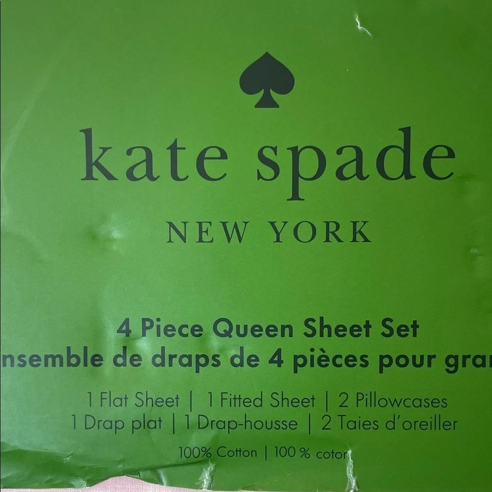 Kate Spade Pink Heart Queen Sheet Set