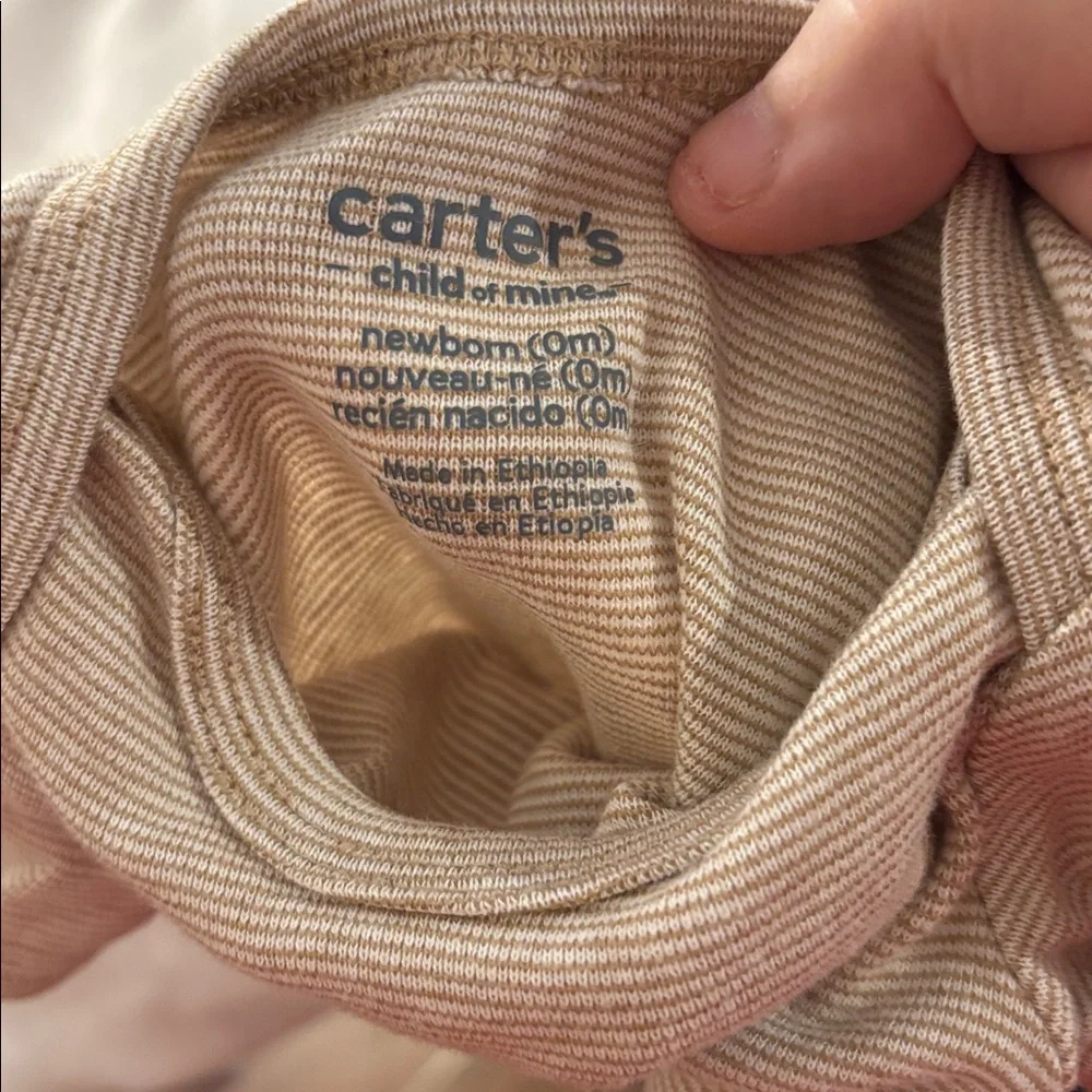 Carter's Beige Striped Baby Bodysuit newborn