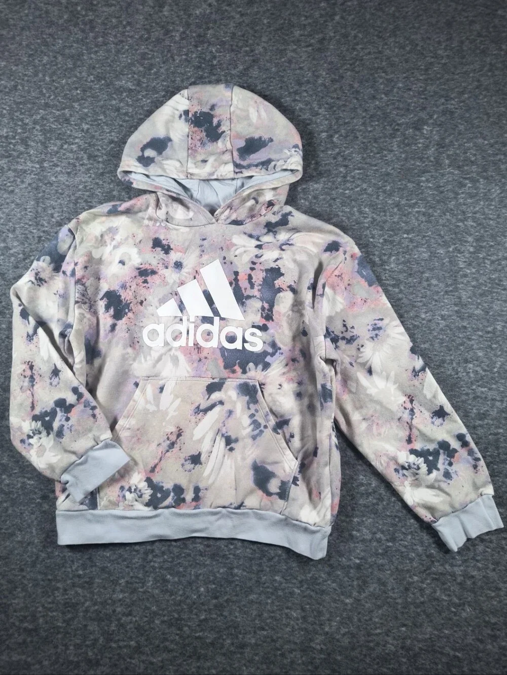 Adidas girls XL 16 pastel splash hoodie sweatshirt