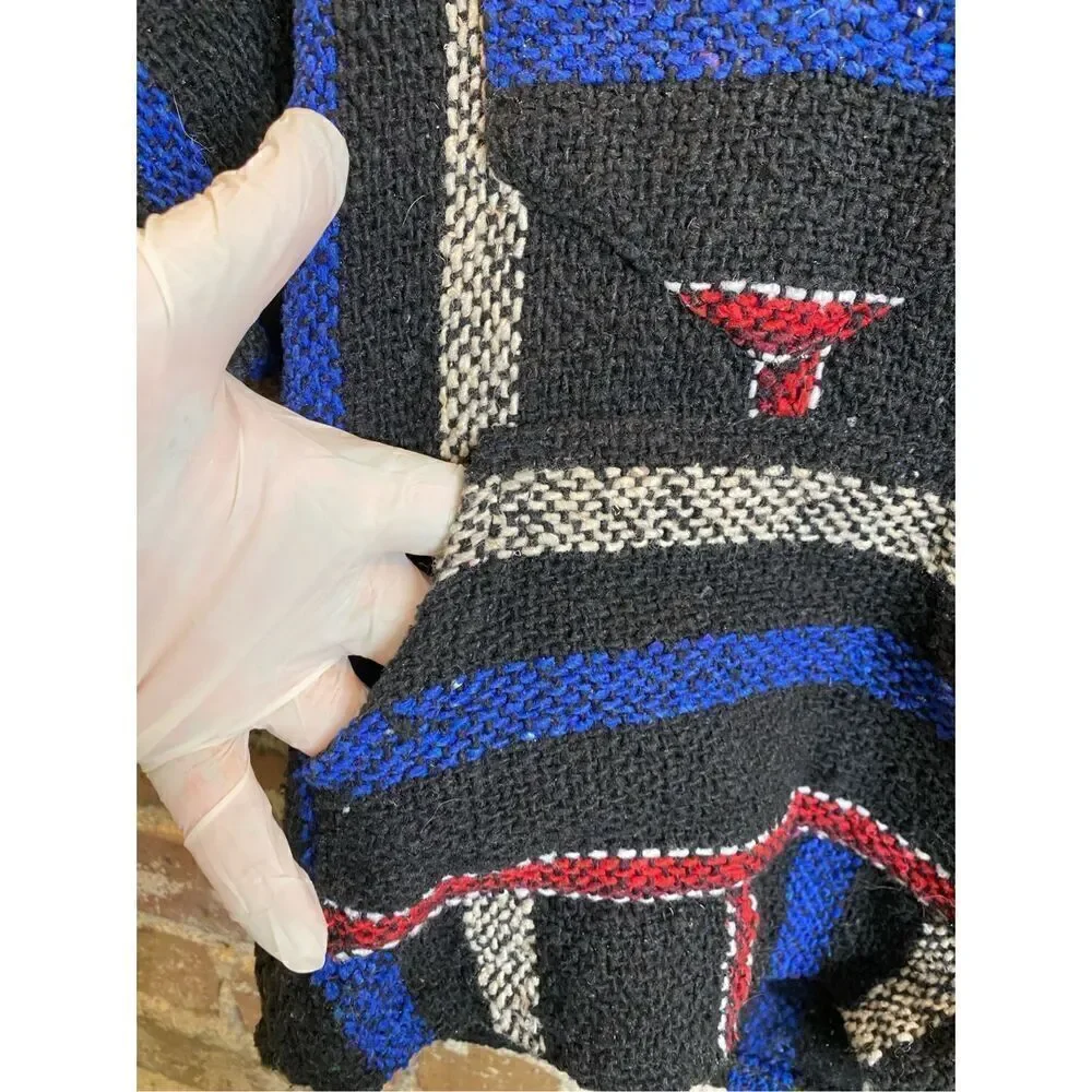 Frank’s Textiles Baja Kids 4T Black/Blue/Red Stripe Pullover Hoodie
