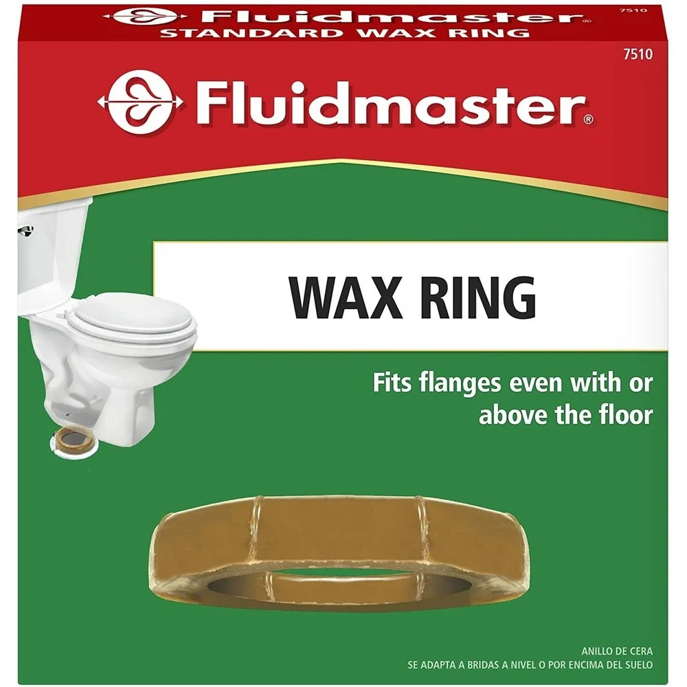 Standard Toilet Bowl Wax Ring Fluidmaster 7510  3-In & 4-In Waste Lines 2 Prks.