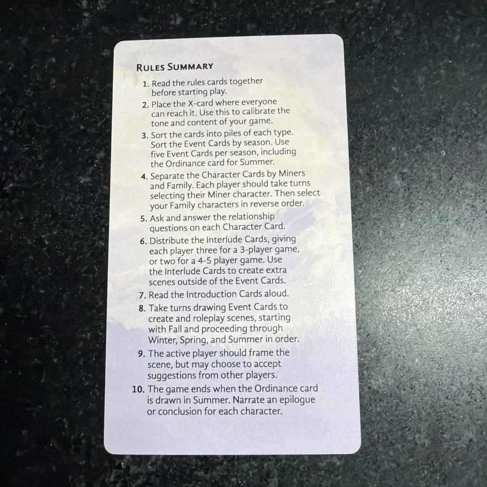 The Price of Coal Card Game RPG Battle of Blair Mountain Unicorn Cycle Games