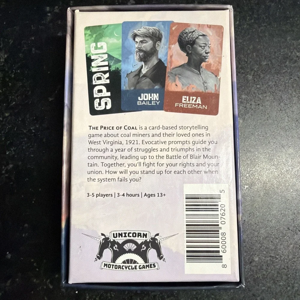 The Price of Coal Card Game RPG Battle of Blair Mountain Unicorn Cycle Games