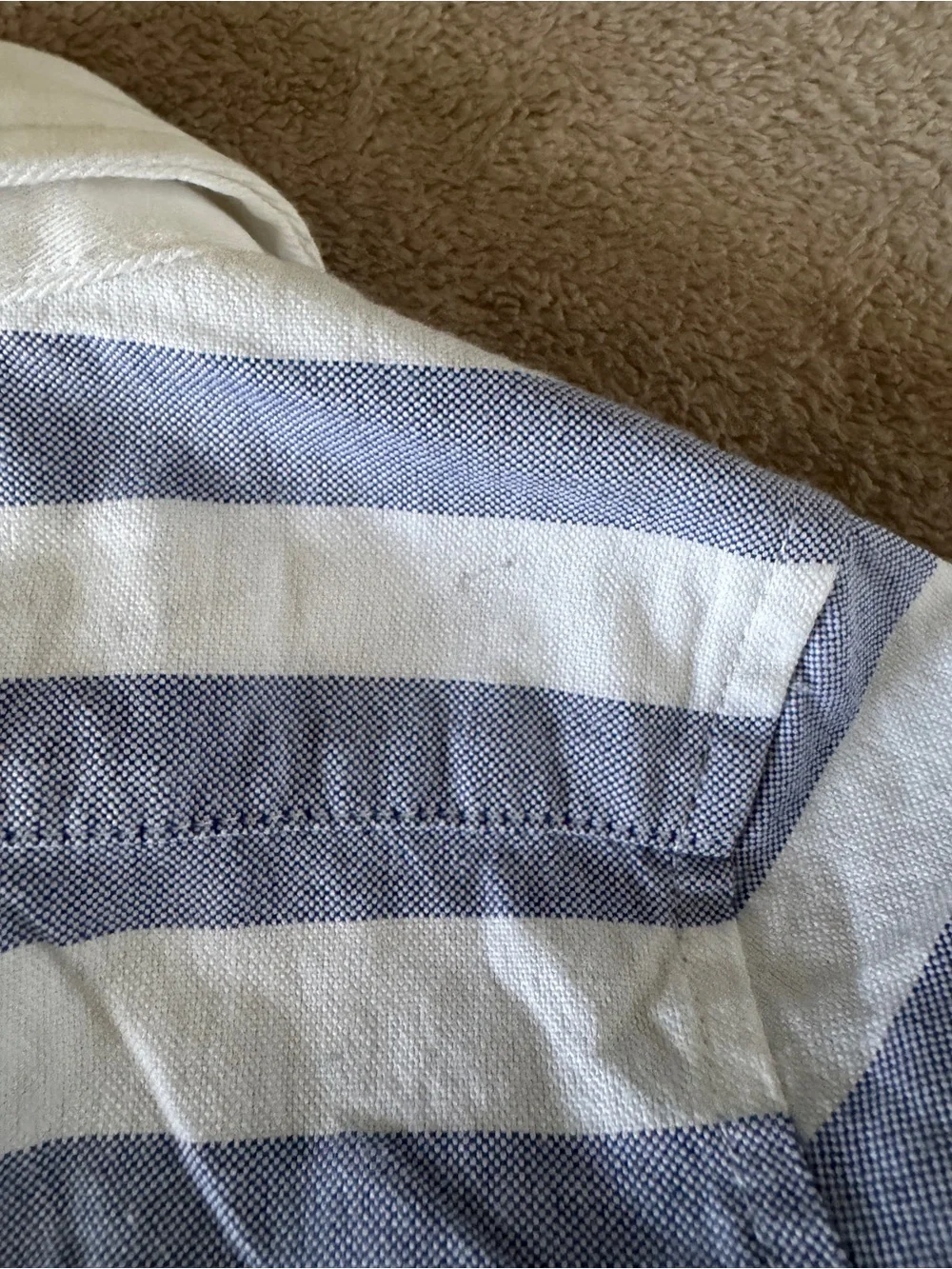 Ralph Lauren Baby Boys 6M Blue White Stripe Rugby Polo Shirt