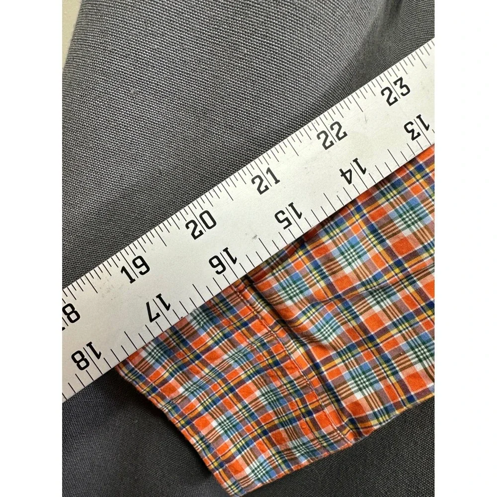 Ralph‎ Lauren Boys Orange Plaid Button Down Shirt Natural Stretch Size 8 S/P