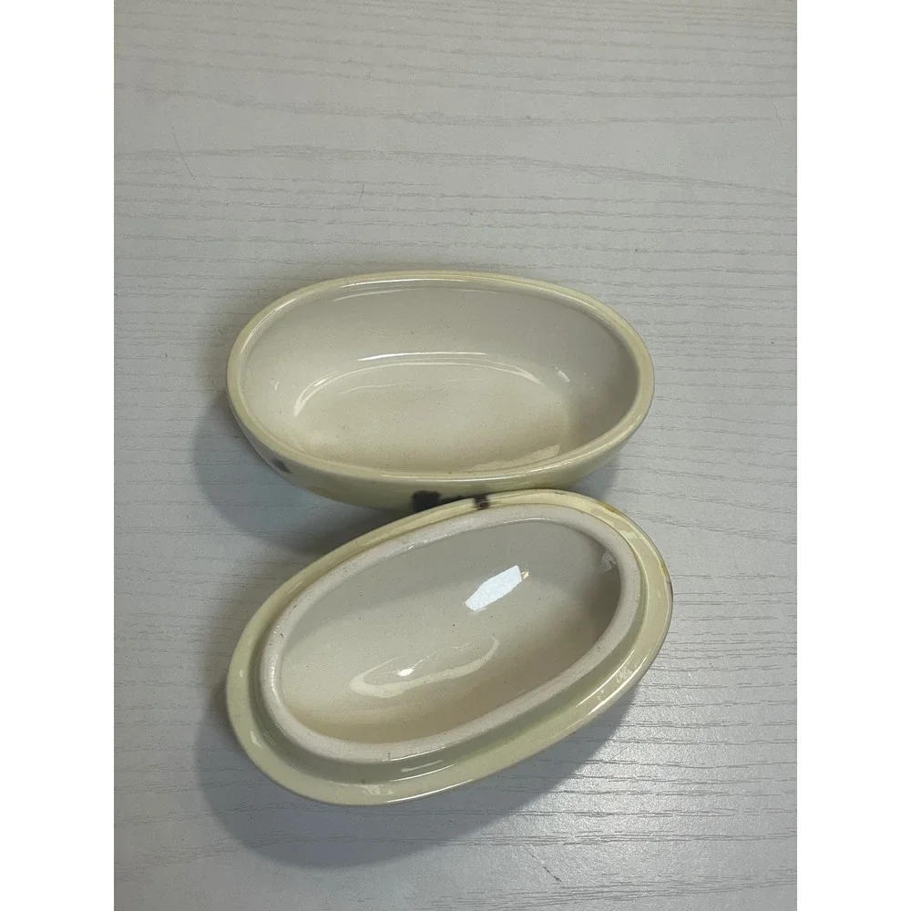 Trinket Box Yellow Brown‎ Speckled Decorative Container Handmade Ceramic
