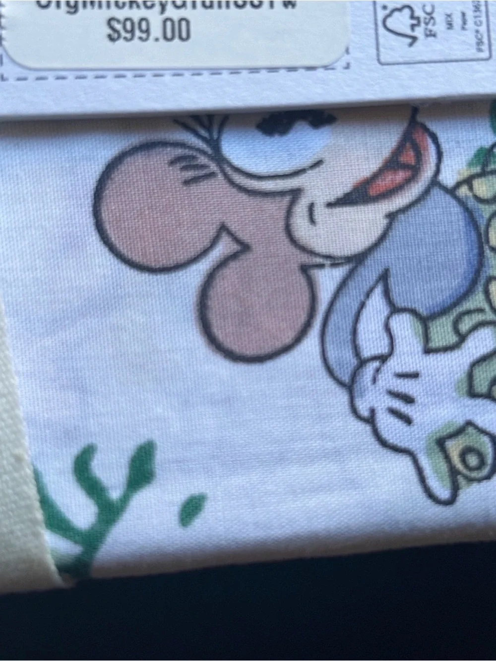 Disney Mickey Mouse Pink Blue Green Cotton Print
