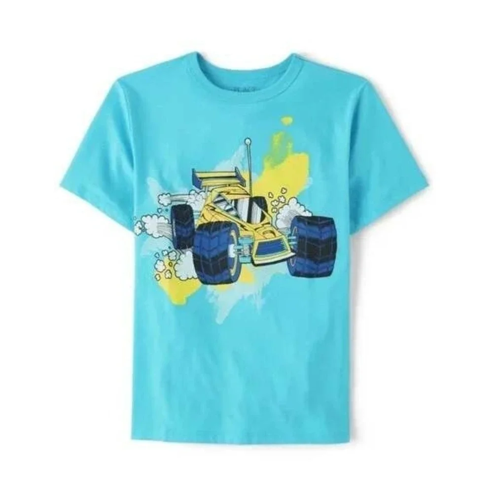 The Children's Place Boys Racecar Graphic T-Shirt in Blue‎ - Size Small