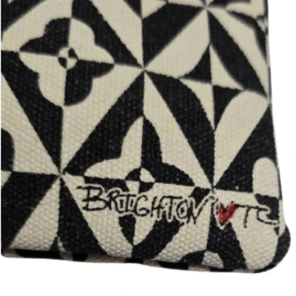 Brighton LOVE Zipper Pouch Set of 2 – Black & White Geometric Design, NWOT