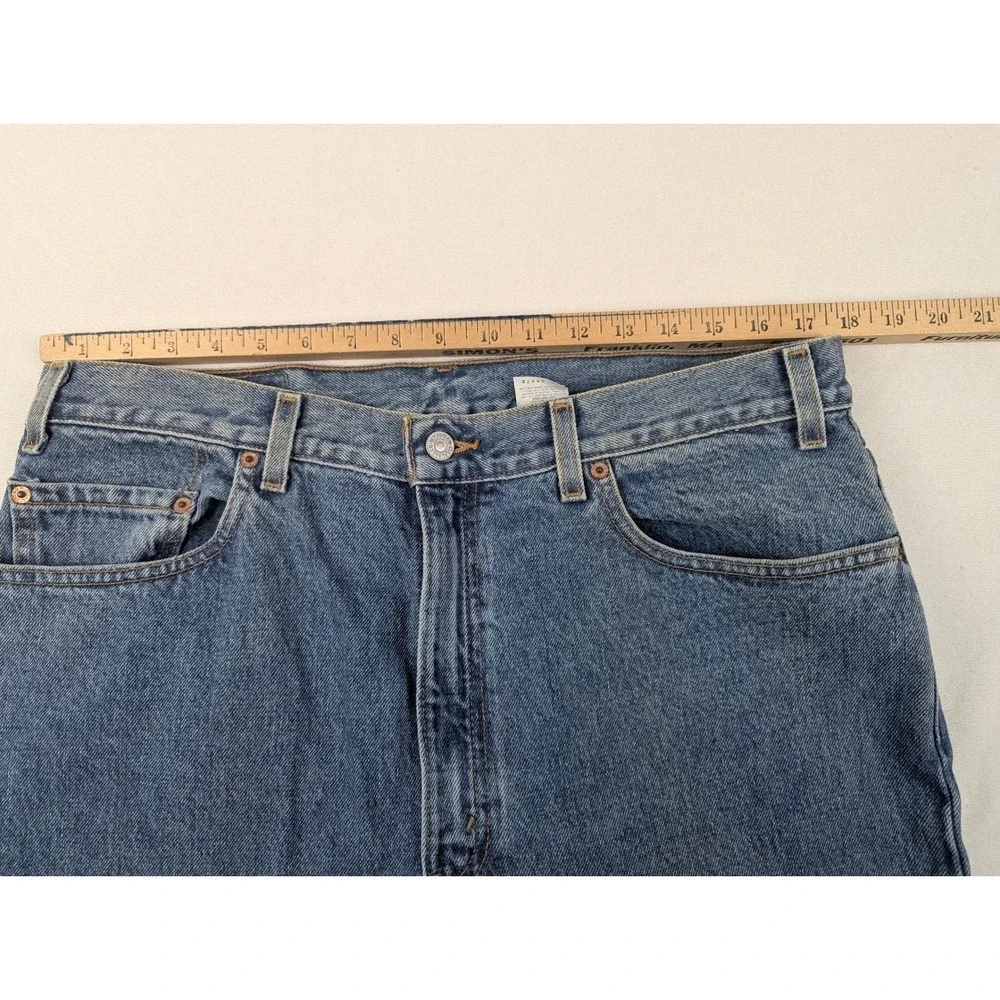 Levis 505 Regular Fit Straight Leg Jeans Mens 38x30 Med Wash Blue Y2K July 2000