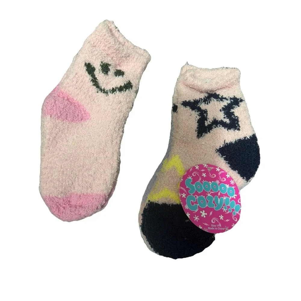 Toddler Girl Cozy Fluffy Fuzzy Socks 6 Pairs Warm Winter Size 11-4