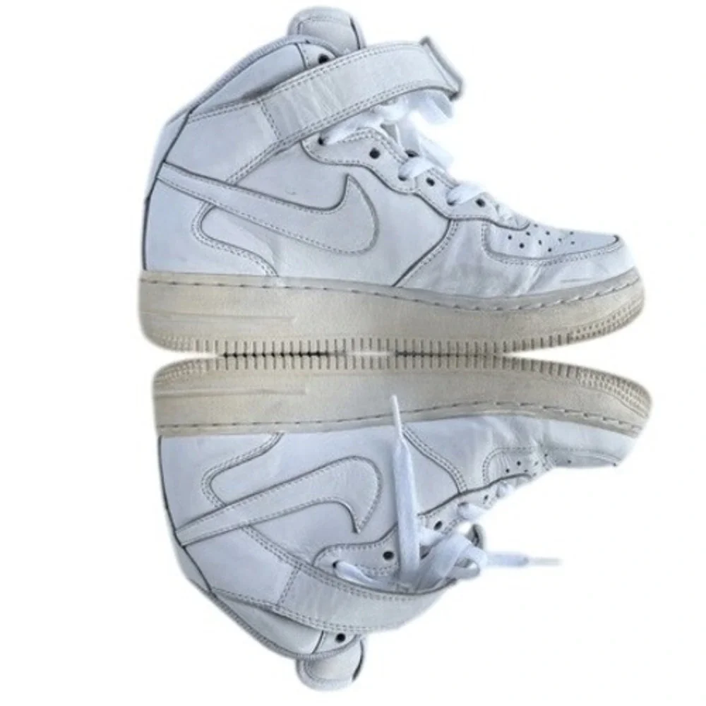Nike Air Force 1 High NikeiD‎ Custom 2015 White Leather Aged Sole Rare Sz 5.5/7W