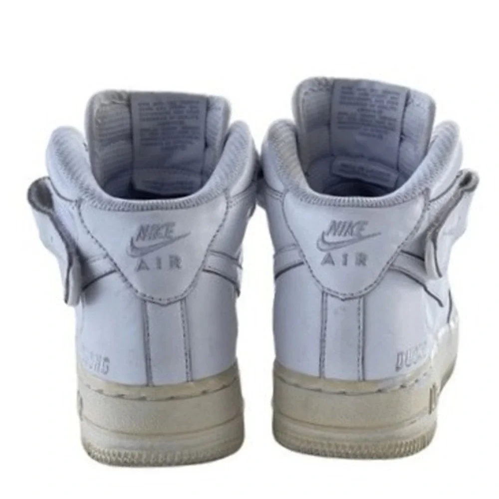 Nike Air Force 1 High NikeiD‎ Custom 2015 White Leather Aged Sole Rare Sz 5.5/7W