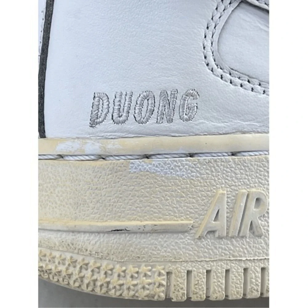 Nike Air Force 1 High NikeiD‎ Custom 2015 White Leather Aged Sole Rare Sz 5.5/7W
